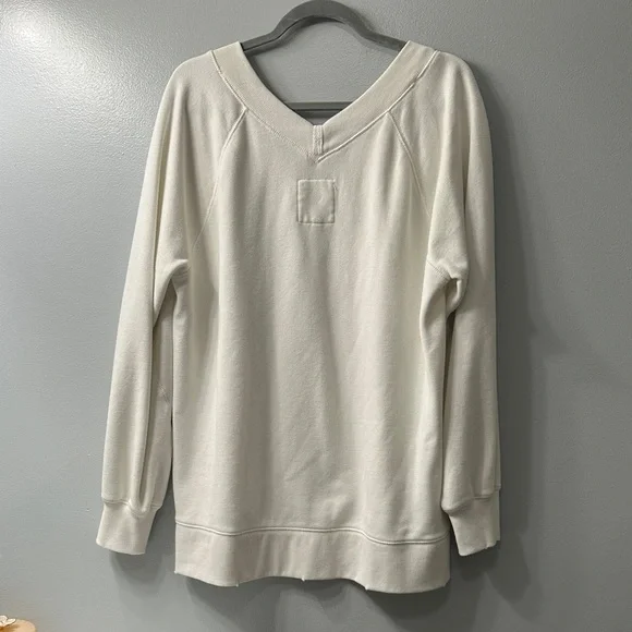 Aerie Cream V-Neck Sweatshirt - Picture 3 of 3